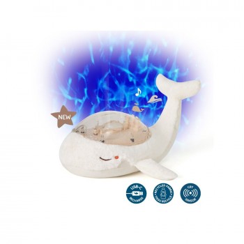 Lampa de veghe cu white noise si cablu USB - Whale - White - Cloud b