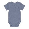 Body cu maneca scurta pentru bebelusi - Blue Melange - Little Dutch