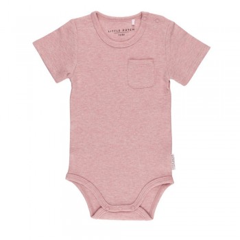 Body cu maneca scurta pentru bebelusi - Pink Melange - Little Dutch Body cu maneca scurta pentru bebelusi - Pink Melange - Little Dutch