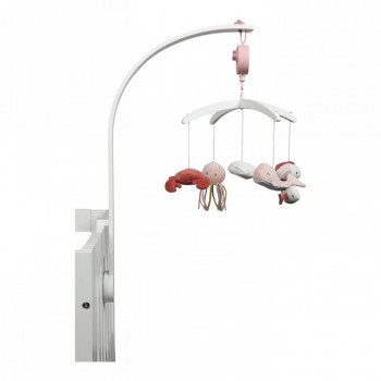 Carusel muzical din lemn - alb - Ocean Pink- Little Dutch Carusel muzical din lemn - alb - Ocean Pink- Little Dutch