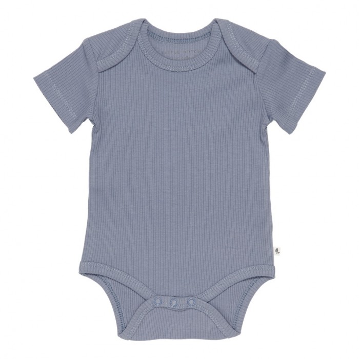 Body cu maneca scurta  din bumbac organic - Blue - Sailors Bay - Little Dutch