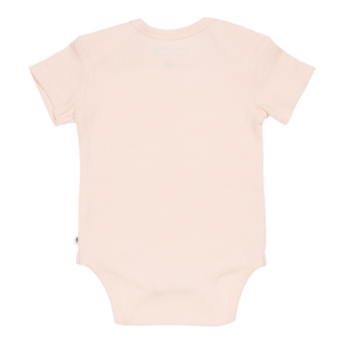 Body cu maneca scurta  din bumbac organic - Pink - Flowers & Butterflies - Little Dutch