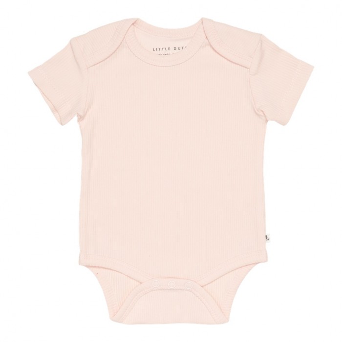 Body cu maneca scurta  din bumbac organic - Pink - Flowers & Butterflies - Little Dutch