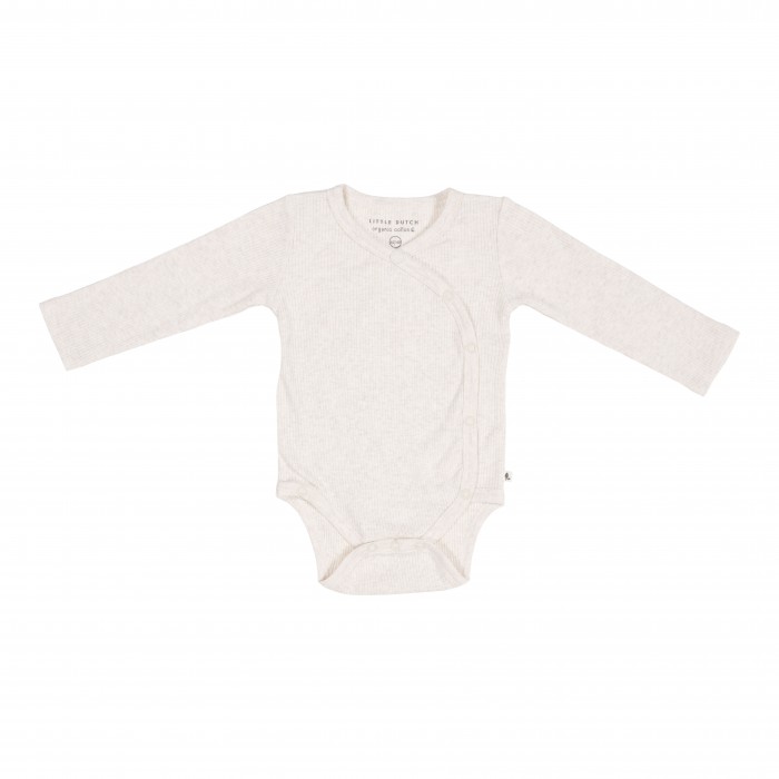 Body kimono cu maneca lunga  din bumbac organic - Sand - Little Dutch Body kimono cu maneca lunga  din bumbac organic - Sand - Little Dutch