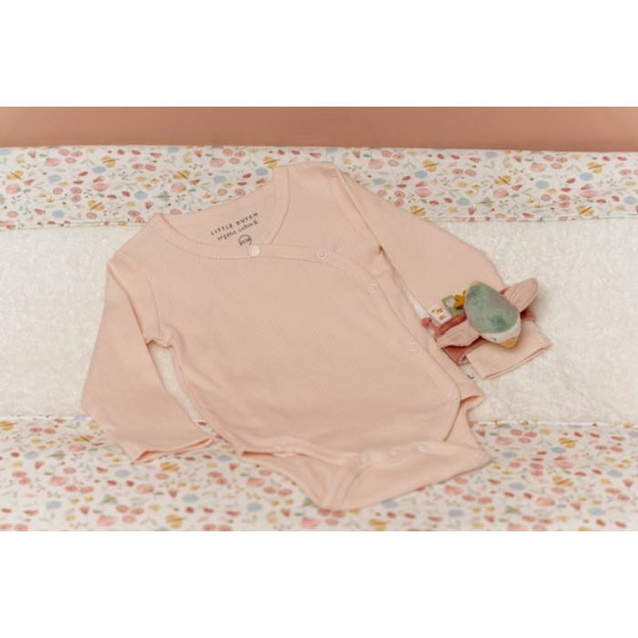 Body kimono cu maneca lunga  din bumbac organic - Pink - Little Dutch Body kimono cu maneca lunga  din bumbac organic - Pink - Little Dutch
