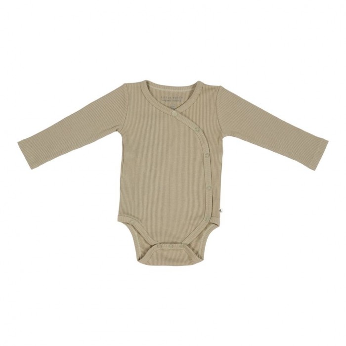 Body kimono cu maneca lunga  din bumbac organic - Olive - Little Dutch Body kimono cu maneca lunga  din bumbac organic - Olive - Little Dutch