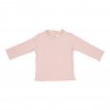 Bluzita din bumbac organic cu volane la guler si mansete Soft Pink - Vintage Little Flowers - Little Dutch