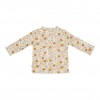 Bluzita din bumbac organic cu volane la guler si mansete - Vintage Little Flowers - Little Dutch
