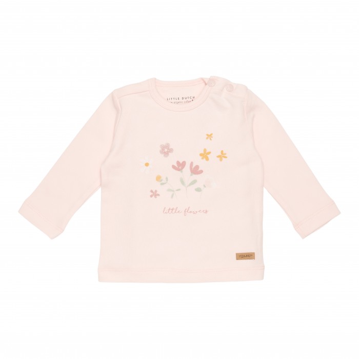 Bluza cu maneca lunga - Flowers - Pink - Little Dutch