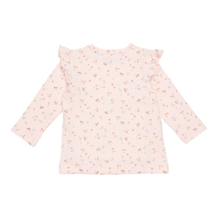 Bluza cu maneca lunga - Little Pink Flowers - print complet - Little Dutch