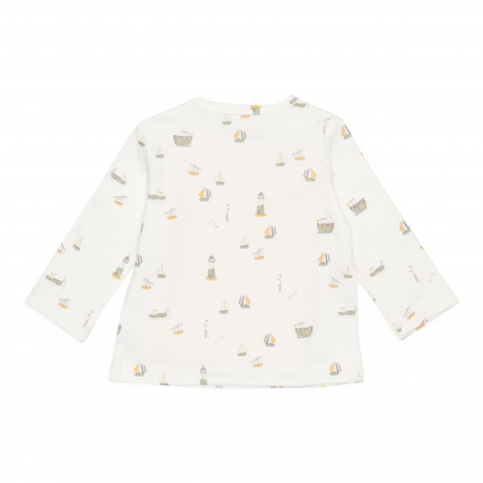 Bluza cu maneca lunga - Sailors Bay White - Print Complet - Little Dutch