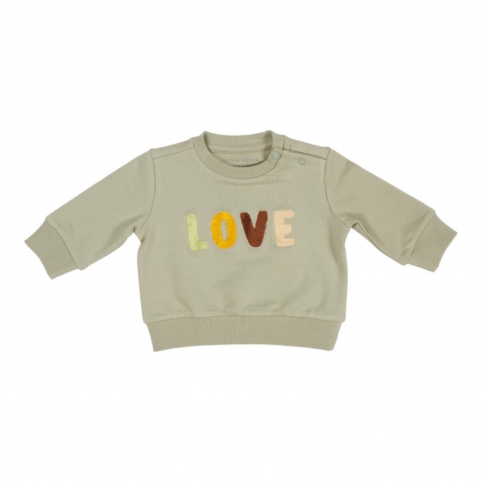 Bluza din bumbac organic Love Green - Vintage Sunny Stripes - Little Dutch