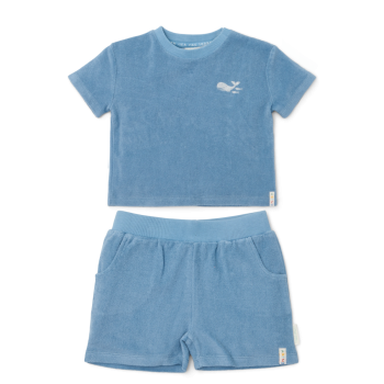Set cu tricou si pantalon scurt - Ocean Sea Life / Ocean Blue - Little Dutch Set cu tricou si pantalon scurt - Ocean Sea Life / Ocean Blue - Little Dutch