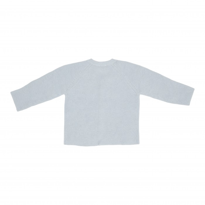 Cardigan tricotat din mix de lana pentru bebelusi - Soft Blue - Vintage Sunny Stripes - Little Dutch