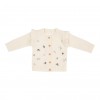 Cardigan tricotat cu broderie pentru bebelusi - Soft White - Vintage Little Flowers - Little Dutch