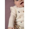 Cardigan tricotat cu broderie pentru bebelusi - Soft White - Vintage Little Flowers - Little Dutch