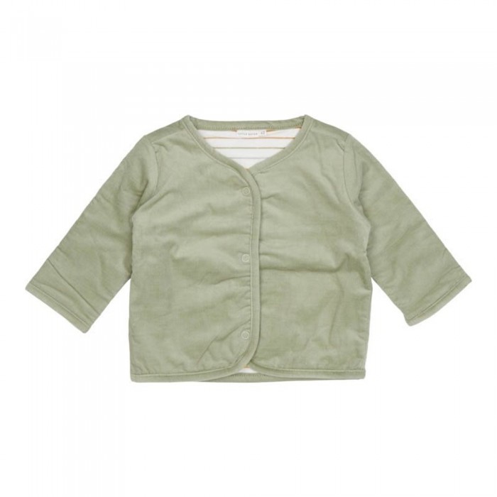 Jacheta din bumbac organic cu 2 fete - Vintage Sunny Stripes/Green - Little Dutch