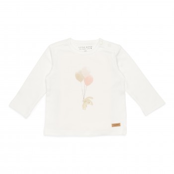 Bluza cu maneca lunga - Bunny Balloons White - Little Dutch