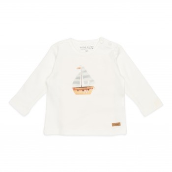 Bluza cu maneca lunga - Sailboat White - Little Dutch