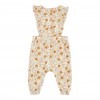 Salopeta din catifea de bumbac organic - Vintage Little Flowers - Little Dutch