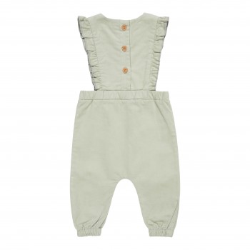 Salopeta din catifea de bumbac organic - Green - Vintage Little Flowers - Little Dutch