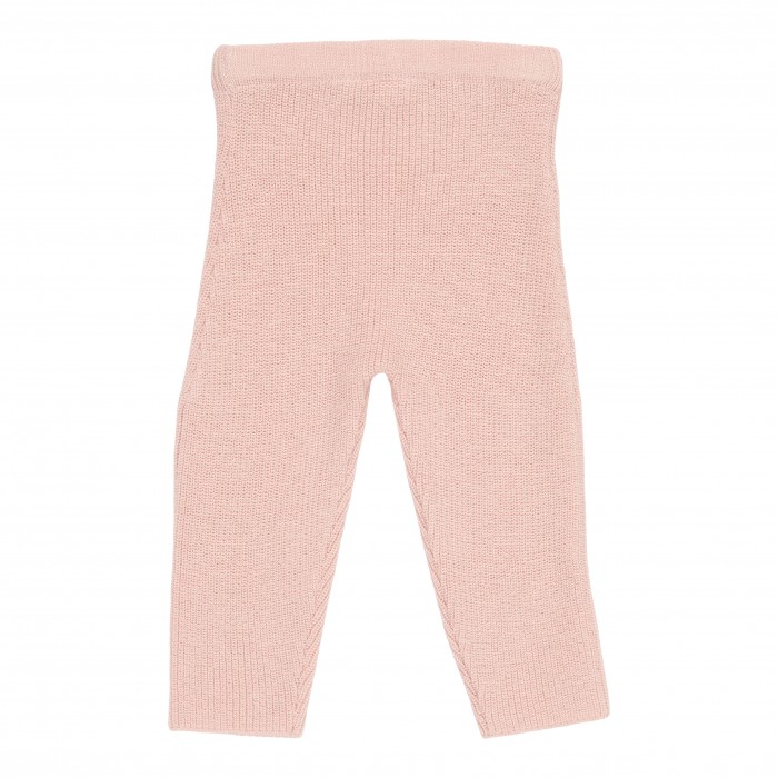 Pantaloni tricotati din mix de lana - Soft Pink - Vintage Little Flower - Little Dutch