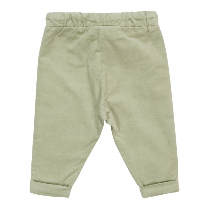 Pantaloni din catifea de bumbac organic - Green - Vintage Sunny Stripes - Little Dutch