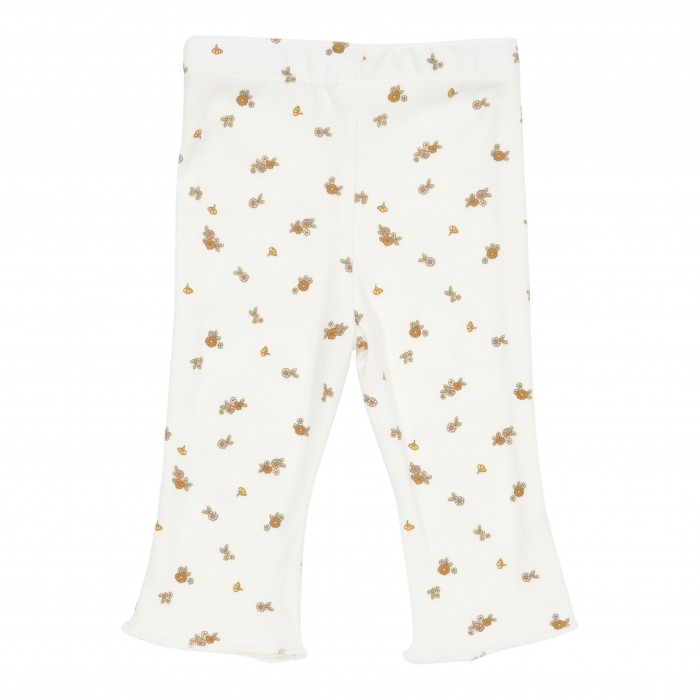 Pantaloni din bumbac organic evazati - White Blossom - Vintage Little Flowers - Little Dutch