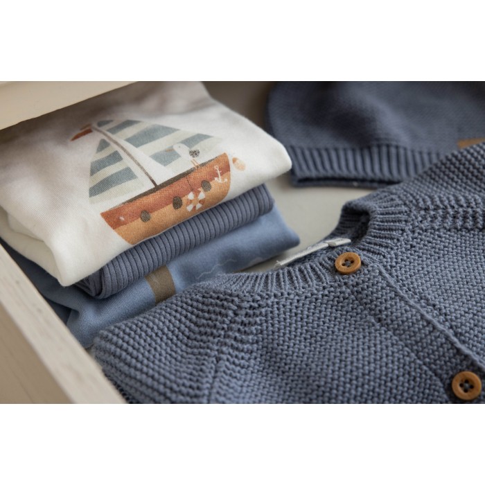 Cardigan tricotat pentru bebelusi - Blue -  Sailors Bay - Little Dutch