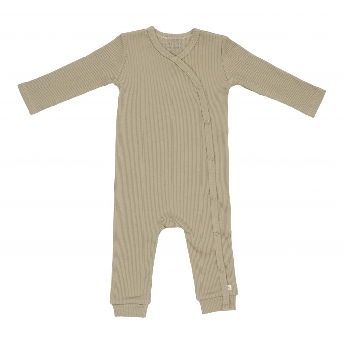 Salopeta rib din bumbac organic pentru bebelusi - Olive - Little Dutch Salopeta rib din bumbac organic pentru bebelusi - Olive - Little Dutch