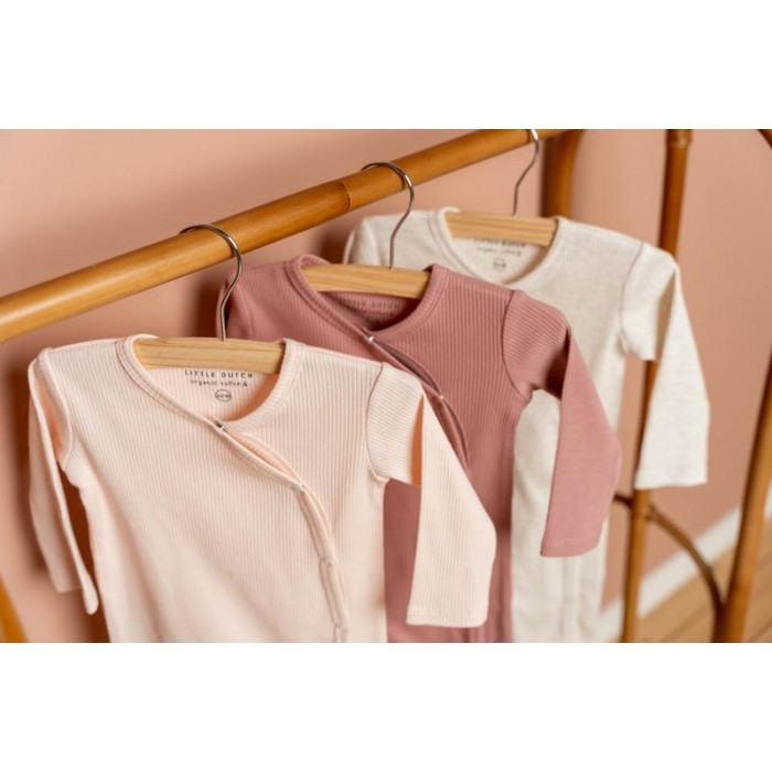 Salopeta rib din bumbac organic pentru bebelusi - Vintage Pink - Little Dutch Salopeta rib din bumbac organic pentru bebelusi - Vintage Pink - Little Dutch