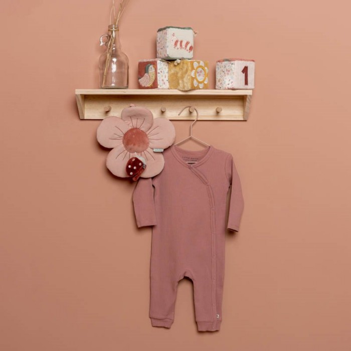 Salopeta rib din bumbac organic pentru bebelusi - Vintage Pink - Little Dutch Salopeta rib din bumbac organic pentru bebelusi - Vintage Pink - Little Dutch