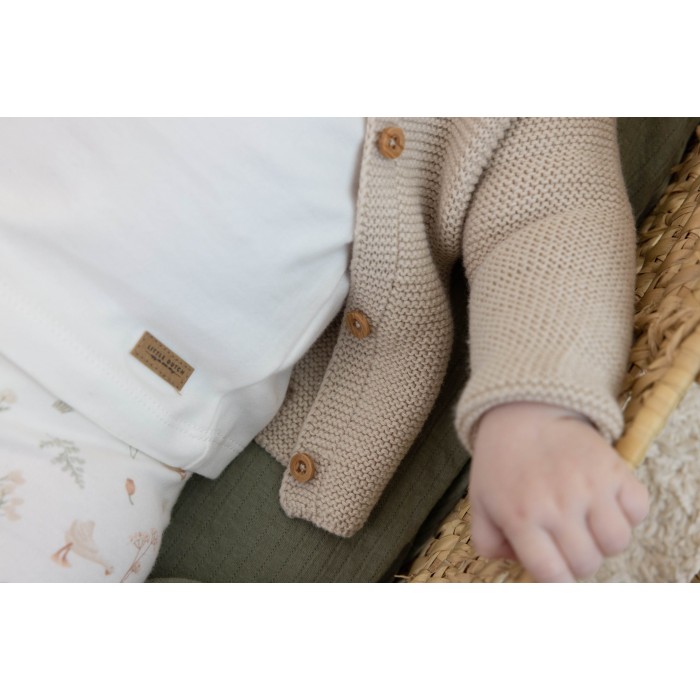 Cardigan tricotat pentru bebelusi - Sand - Little Goose - Little Dutch