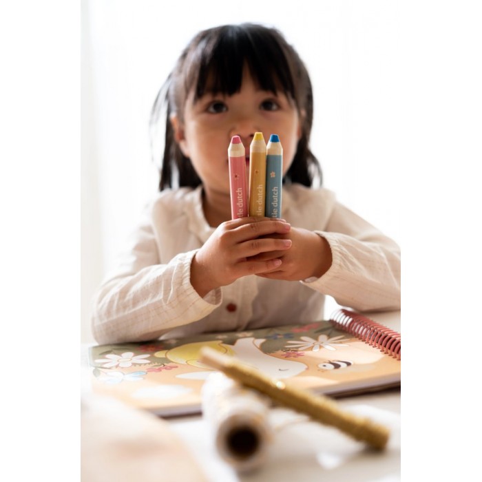 Carte de colorat cu creioane - Rosa - Little Dutch