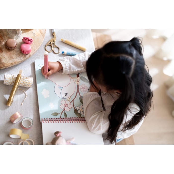 Carte de colorat cu creioane - Rosa - Little Dutch