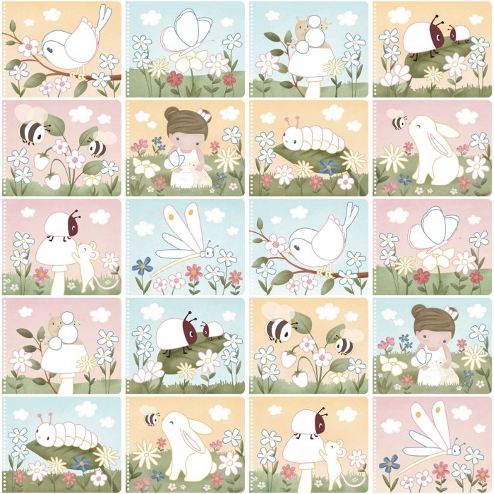 Carte de colorat cu creioane - Rosa - Little Dutch