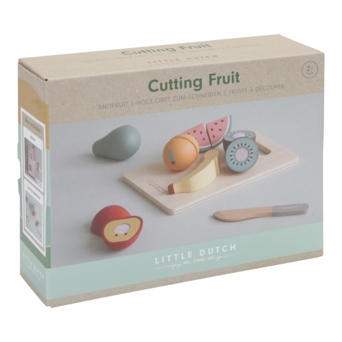 Set de fructe din lemn pentru feliat - Little Dutch