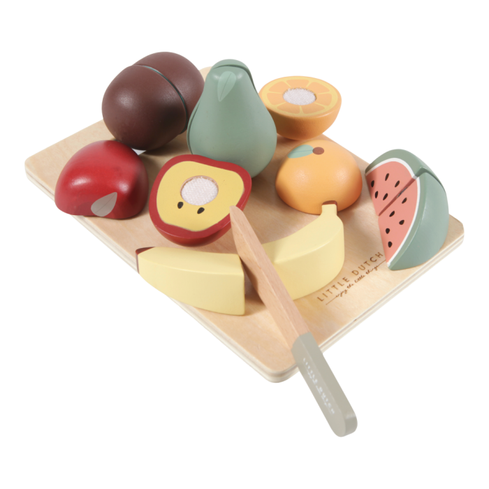 Set de fructe din lemn pentru feliat - Little Dutch