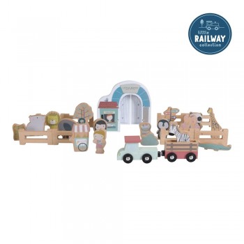 Gradina zoo cu figurine din lemn - Extensie Little Railway Collection - Little Dutch Gradina zoo cu figurine din lemn - Extensie Little Railway Collection - Little Dutch