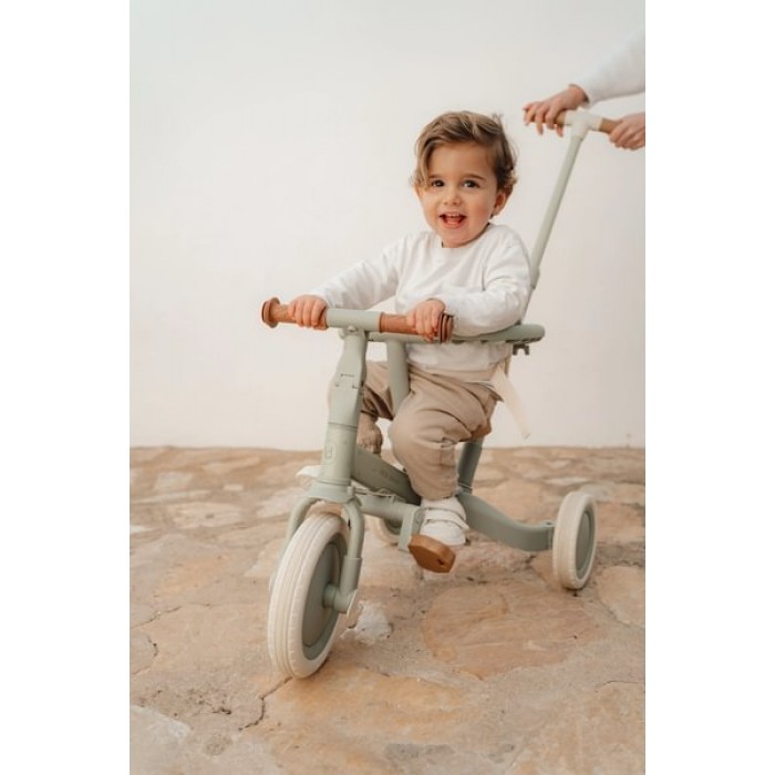 Tricicleta 4 in 1 cu bara de impingere - Green - Little Dutch
