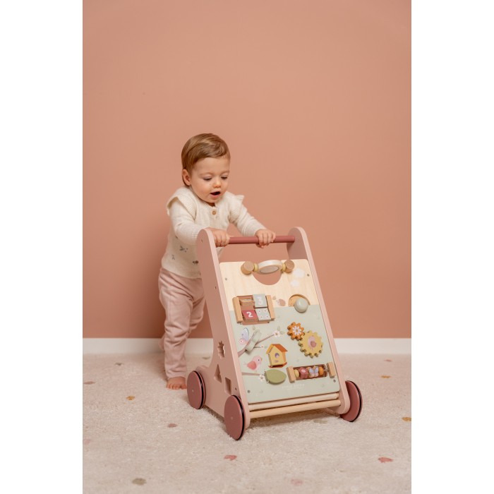 Antemergator/Premergator din lemn FSC cu activitati - Flowers & Butterflies - Little Dutch