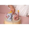 Tort aniversar cu decoratiuni pentru 1-5 ani - Roz - Little Dutch