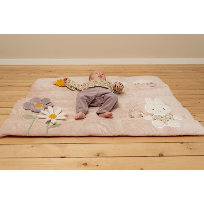 Salteluta cu activitati senzoriale - Miffy Vintage Little Flowers - Little Dutch