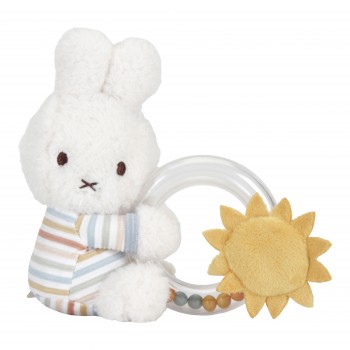 Jucarie din plus cu inel cu margele - Miffy Vintage Sunny Stripes - Little Dutch Jucarie din plus cu inel cu margele - Miffy Vintage Sunny Stripes - Little Dutch