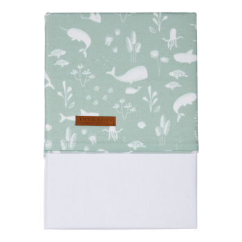 Cearsaf din bumbac - 110 x 140 cm - Ocean Mint - Little Dutch