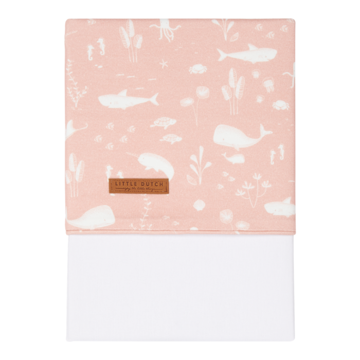 Cearsaf din bumbac - 110 x 140 cm - Ocean Pink - Little Dutch