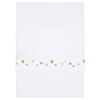 Cearsaf alb din bumbac cu broderie - Little Pink Flowers - 110 x 140 cm - Little Dutch Cearsaf alb din bumbac cu broderie - Little Pink Flowers - 110 x 140 cm - Little Dutch