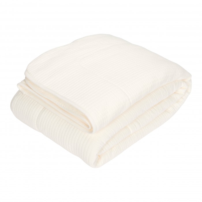 Patura din bumbac dublata cu plus - Pure Soft White - Little Dutch