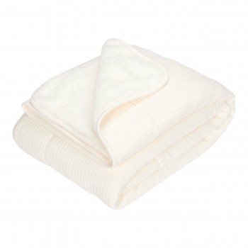 Paturica din bumbac dublata cu plus - Pure Soft White - Little Dutch