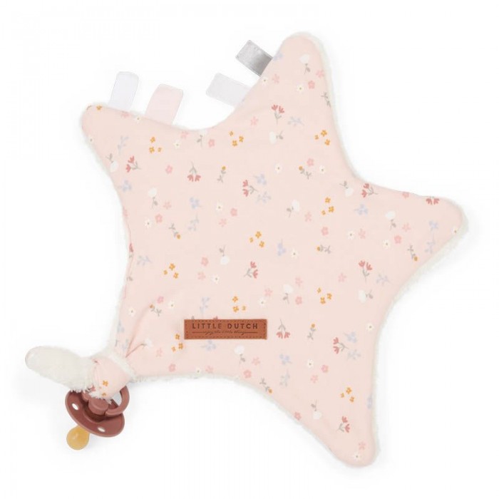 Doudou comforter pentru bebelusi - steluta - Little Pink Flowers - Little Dutch